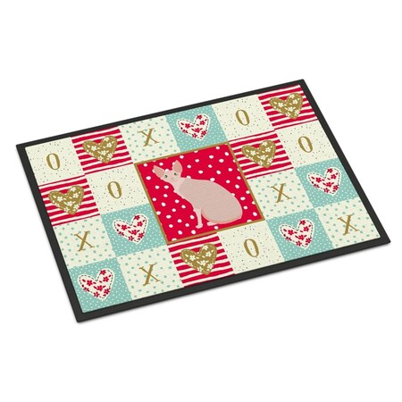 Carolines Treasures 18 x 27 in. Sphynx No.2 Cat Love Indoor or Outdoor Mat CK5795MAT
